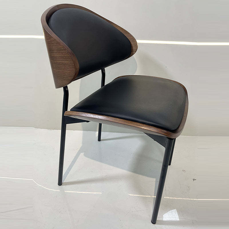 Shabby Chic Oval Leather Wood Steel Chair