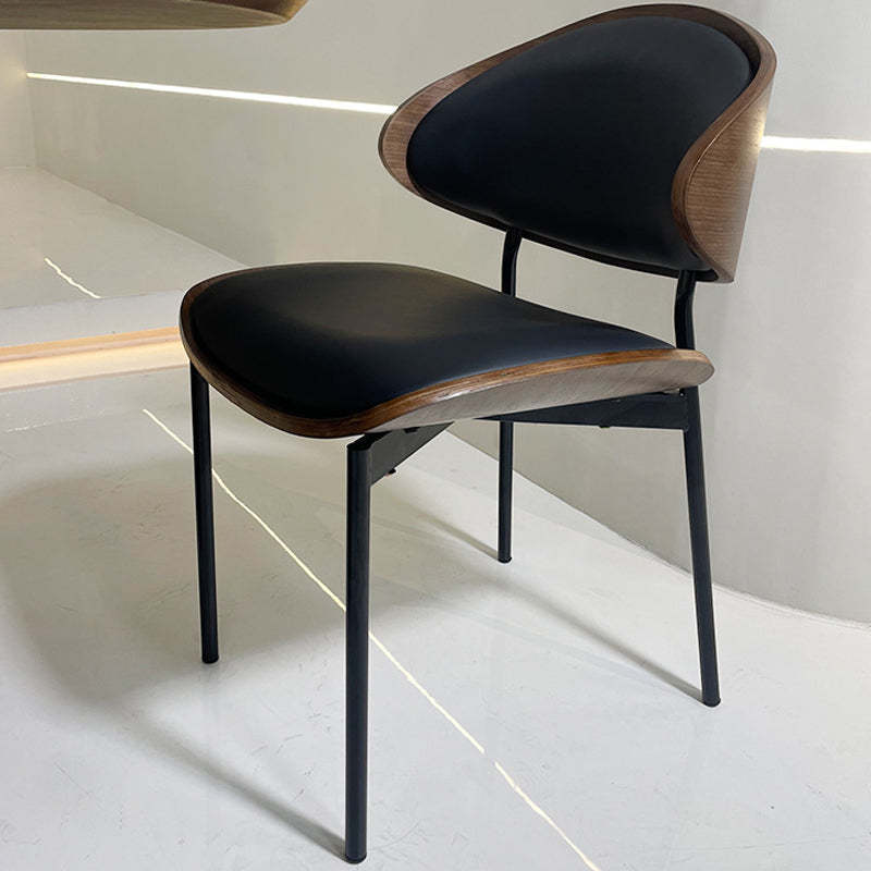 Shabby Chic Oval Leather Wood Steel Chair