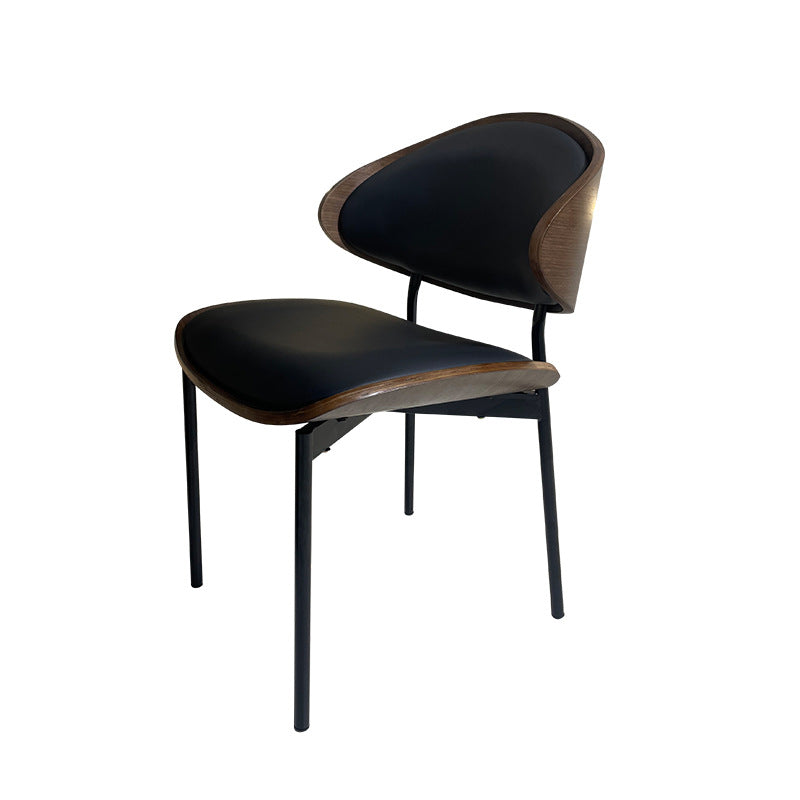 Shabby Chic Oval Leather Wood Steel Chair