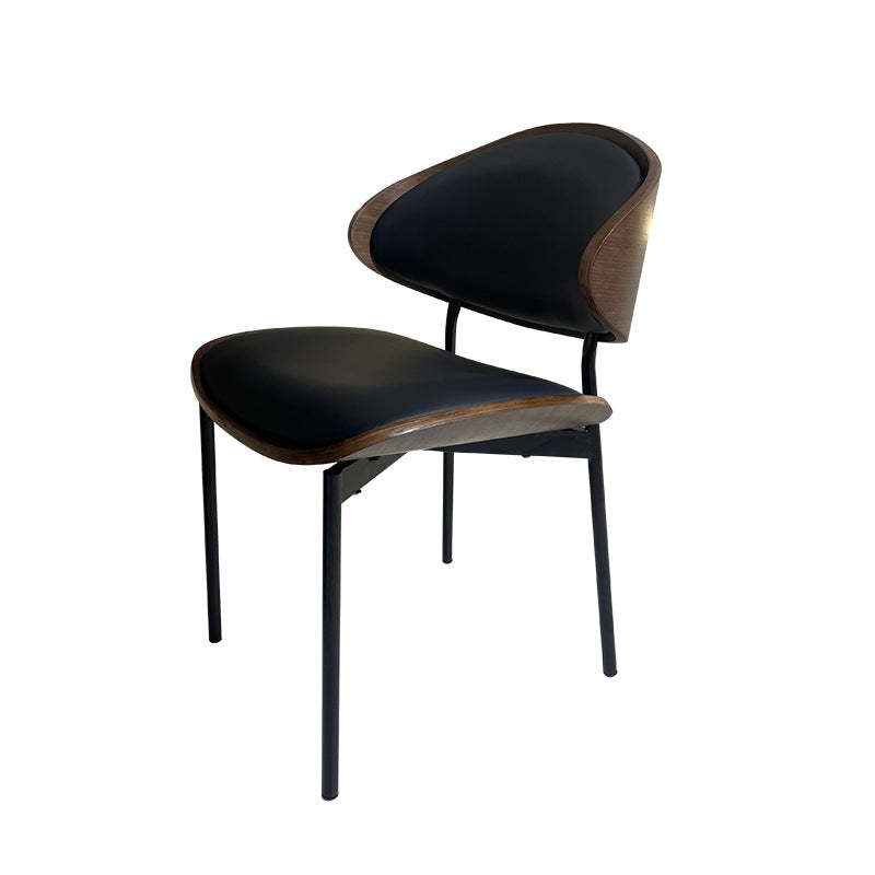 Shabby Chic Oval Leather Wood Steel Chair