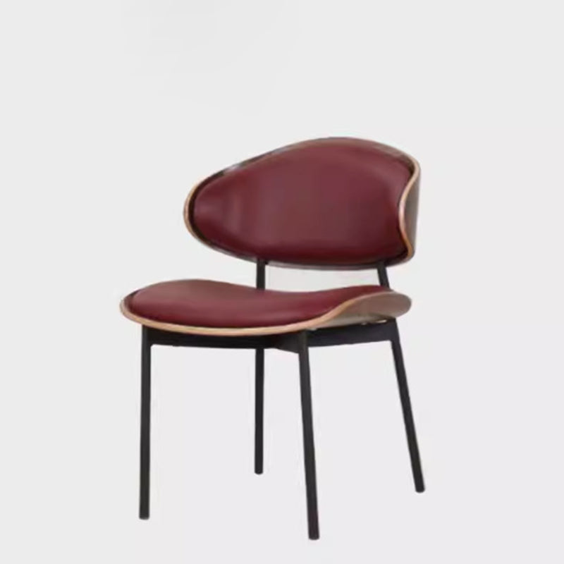 Shabby Chic Oval Leather Wood Steel Chair