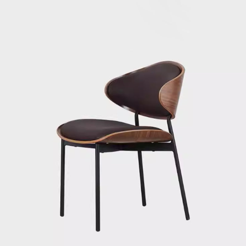 Shabby Chic Oval Leather Wood Steel Chair
