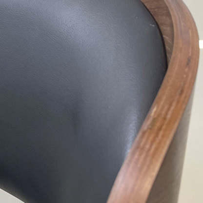 Shabby Chic Oval Leather Wood Steel Chair