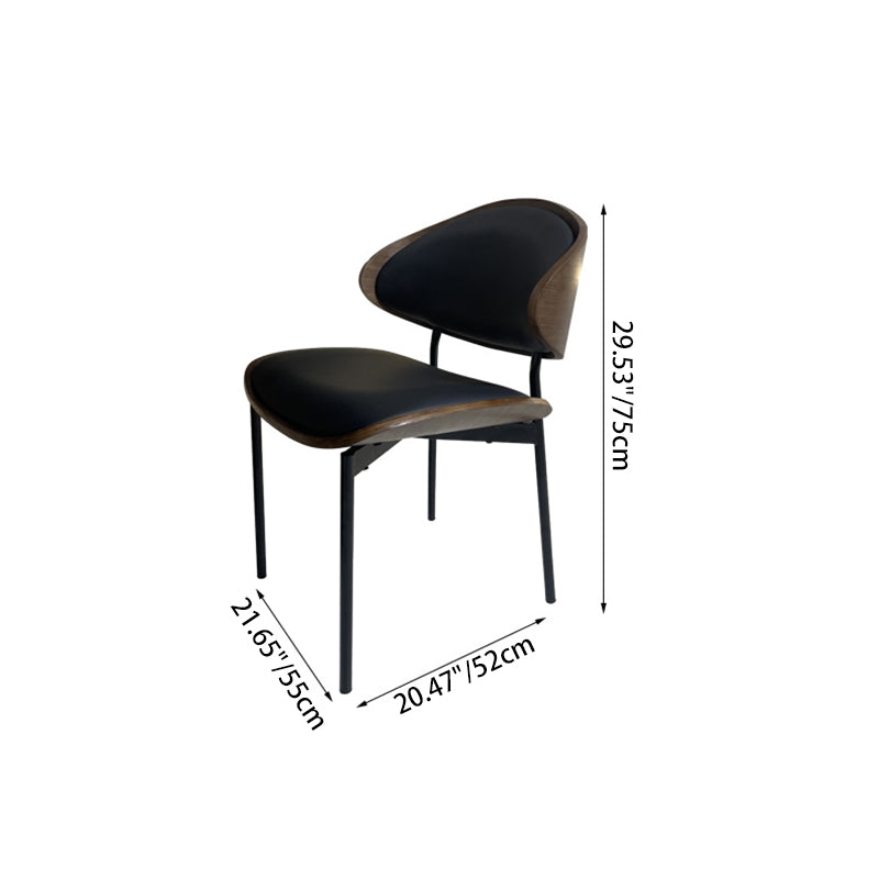 Shabby Chic Oval Leather Wood Steel Chair — Orange