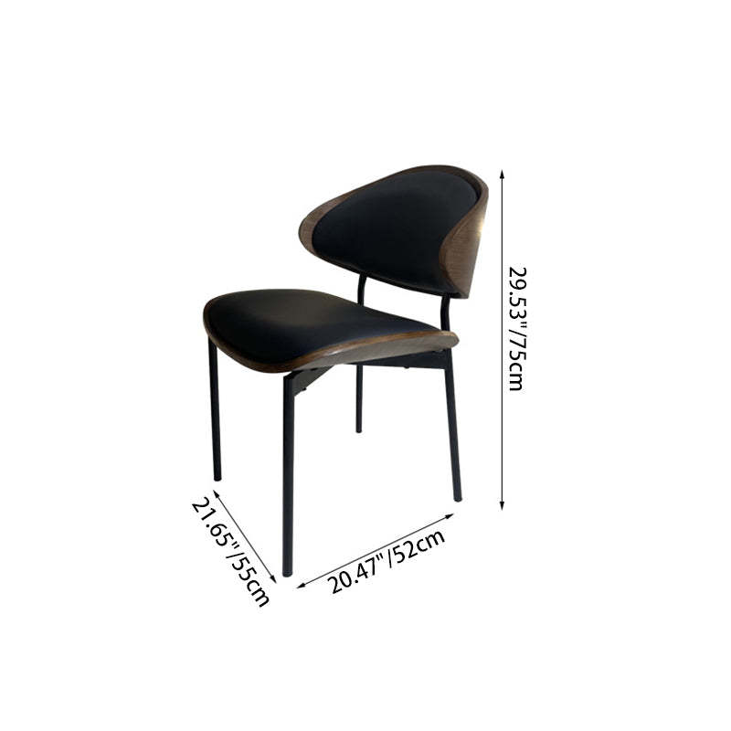 Shabby Chic Oval Leather Wood Steel Chair — Orange