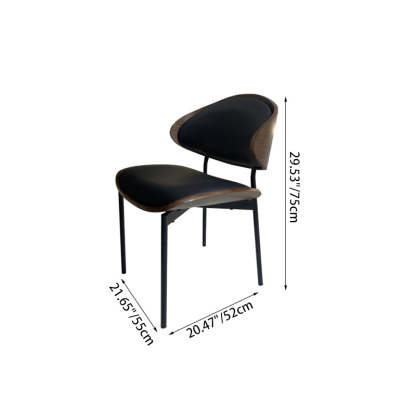 Shabby Chic Oval Leather Wood Steel Chair — Orange