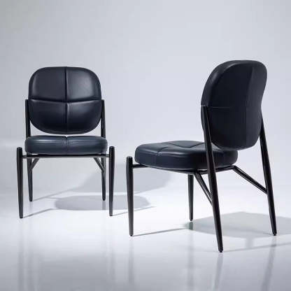 Luxury Microfiber Leather Metal Chair — Light Bule