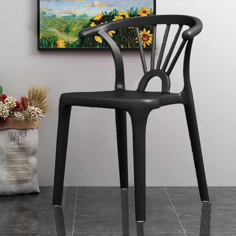Modern Curved Plastic Dining Chair