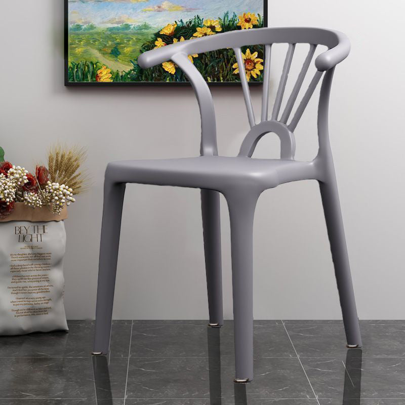 Modern Curved Plastic Dining Chair