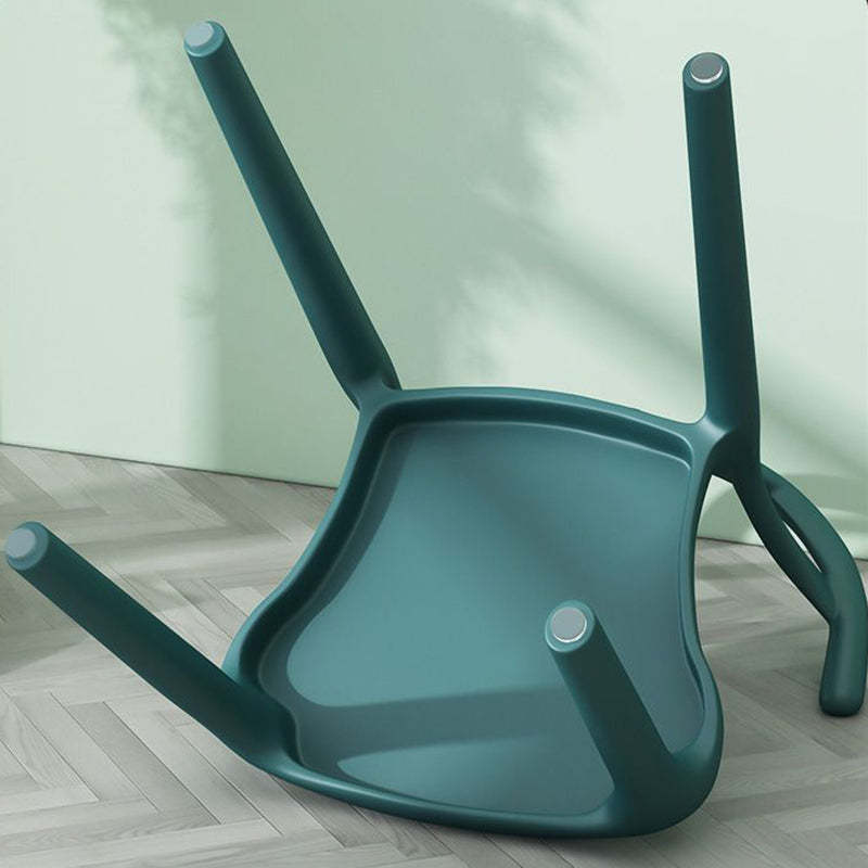 Modern Curved Plastic Dining Chair — Light Green