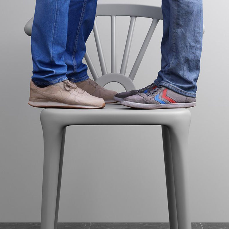 Modern Curved Plastic Dining Chair — Pink