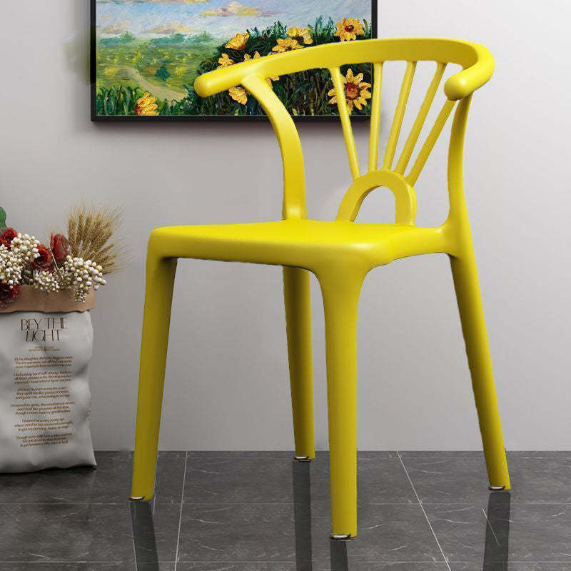 Modern Curved Plastic Dining Chair