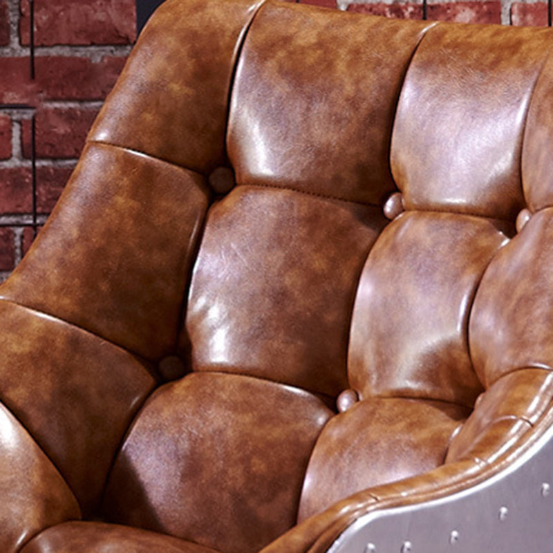 Modern Trapezoid Leather Steel Dining Chair
