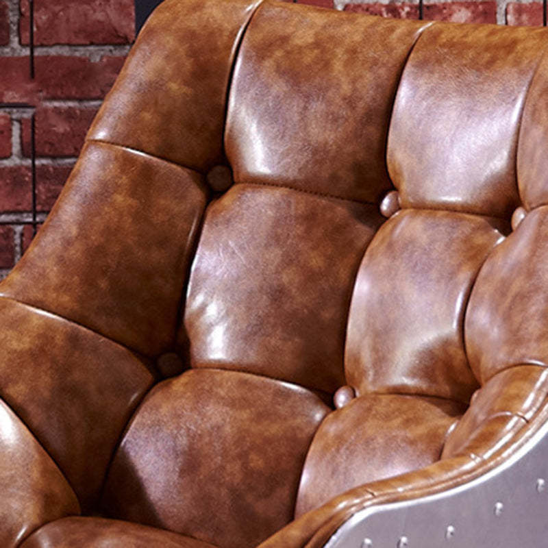 Modern Trapezoid Leather Steel Dining Chair