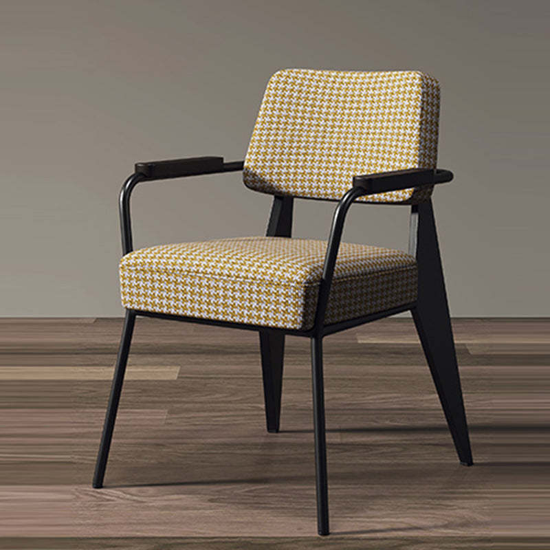 Scandinavian Cushion Iron Velvet Chair