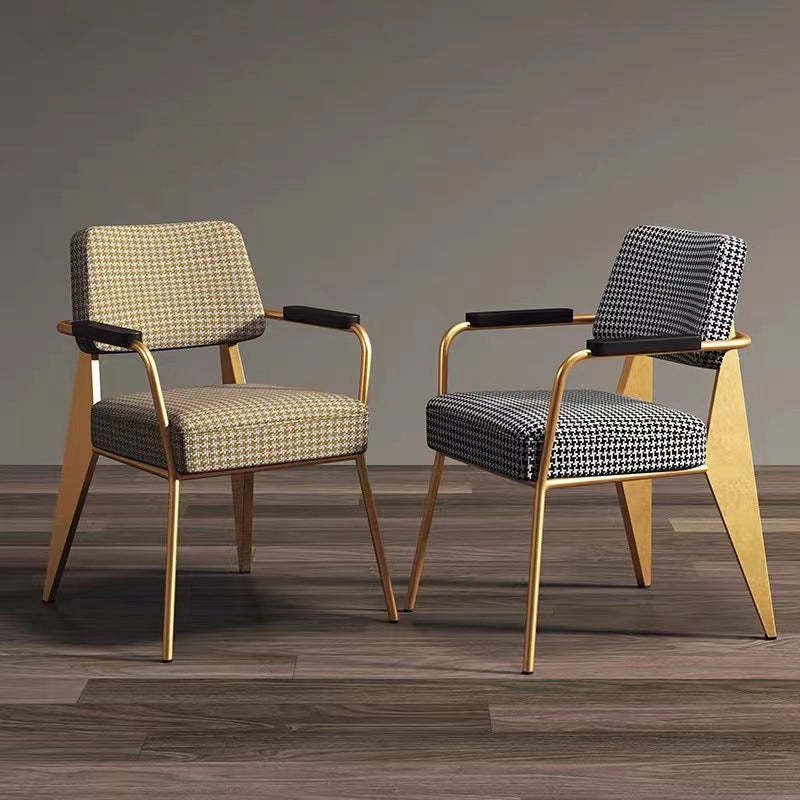 Scandinavian Cushion Iron Velvet Chair — A
