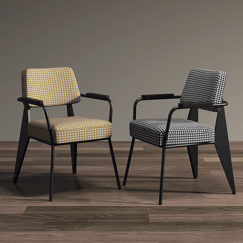Scandinavian Cushion Iron Velvet Chair — B