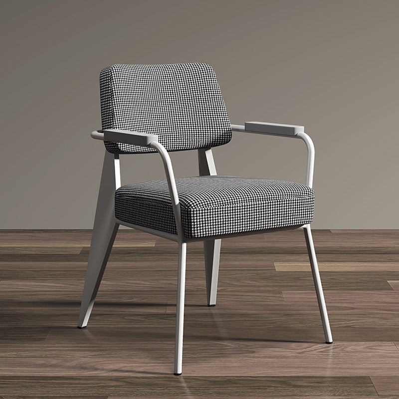 Scandinavian Cushion Iron Velvet Chair — H