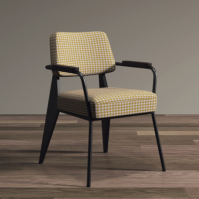 Scandinavian Cushion Iron Velvet Chair