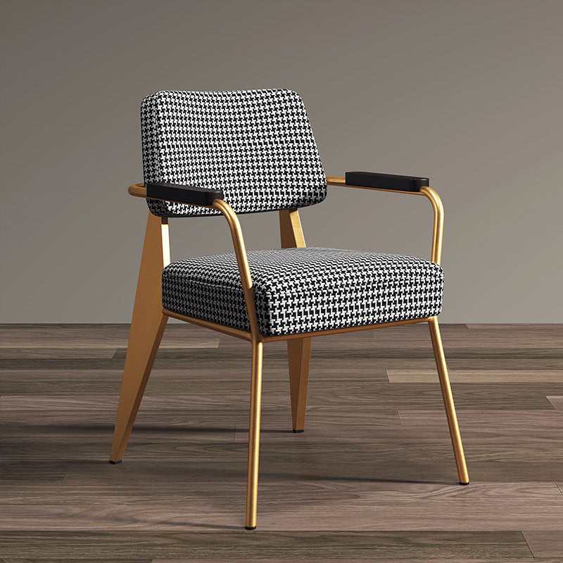 Scandinavian Cushion Iron Velvet Chair
