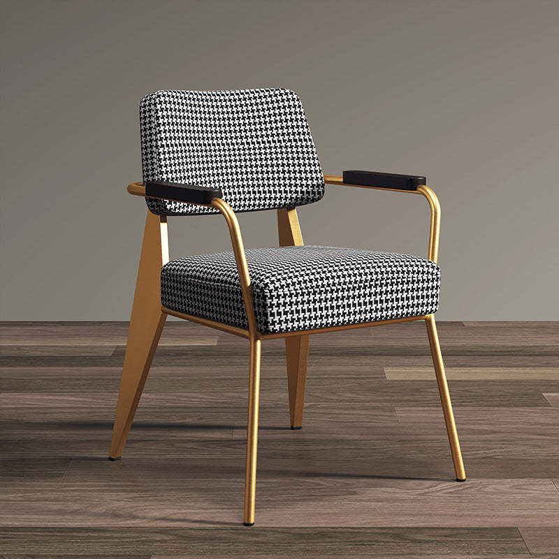 Scandinavian Cushion Iron Velvet Chair
