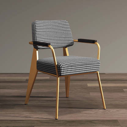Scandinavian Cushion Iron Velvet Chair