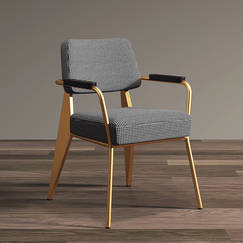 Scandinavian Cushion Iron Velvet Chair