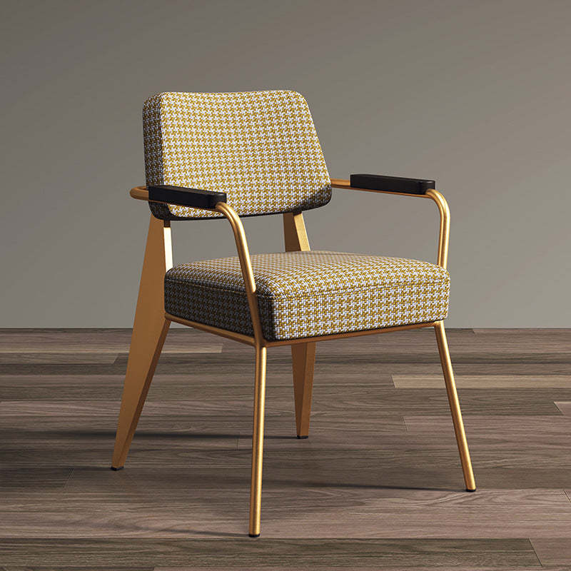 Scandinavian Cushion Iron Velvet Chair