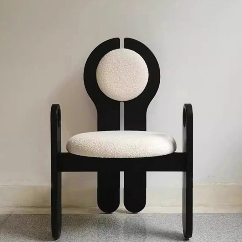 Mid-Century Boucle Wood Dining Chair