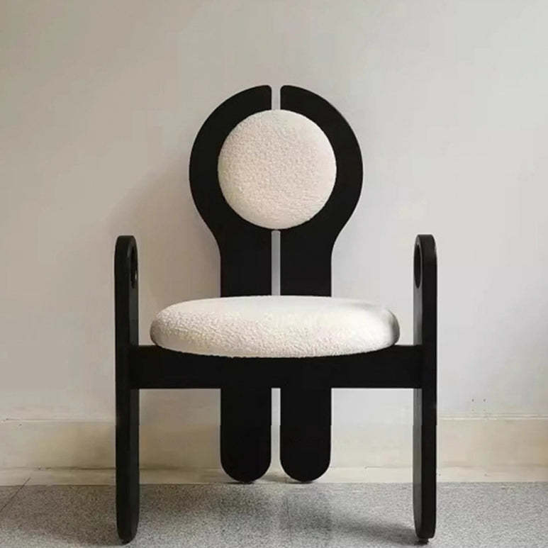 Mid-Century Boucle Wood Dining Chair