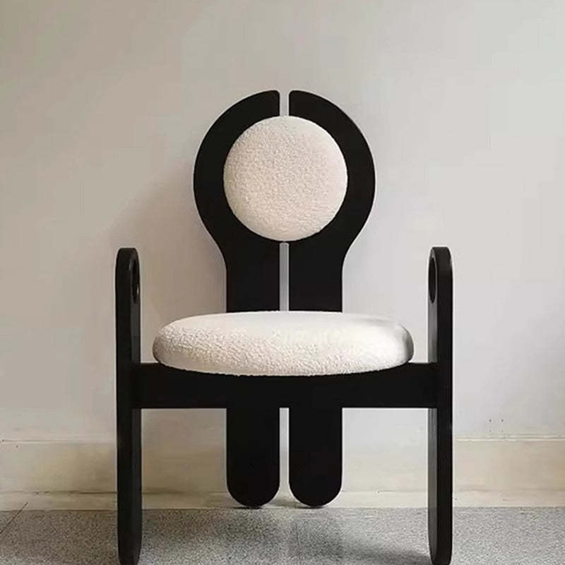Mid-Century Boucle Wood Dining Chair