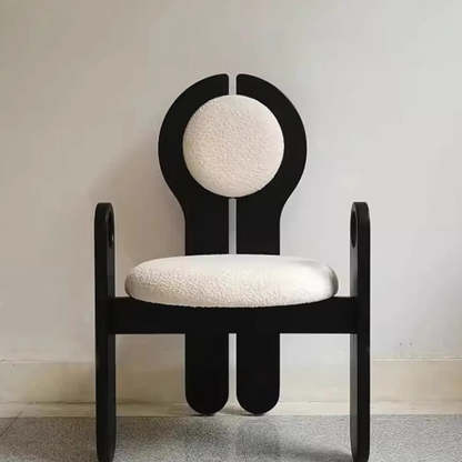 Mid-Century Boucle Wood Dining Chair