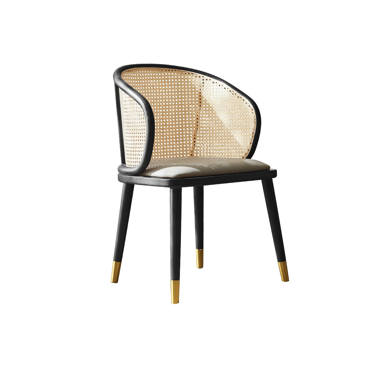 Scandinavian Oval Rattan Wood Dining Chair