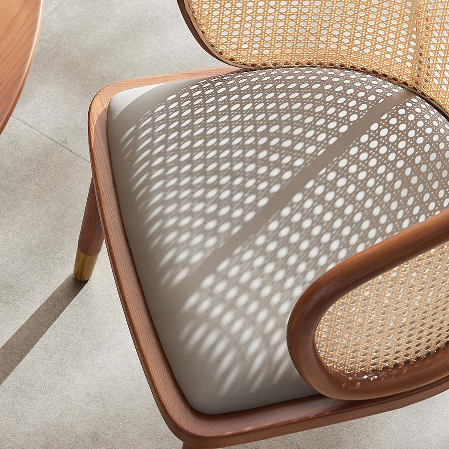 Scandinavian Oval Rattan Wood Dining Chair