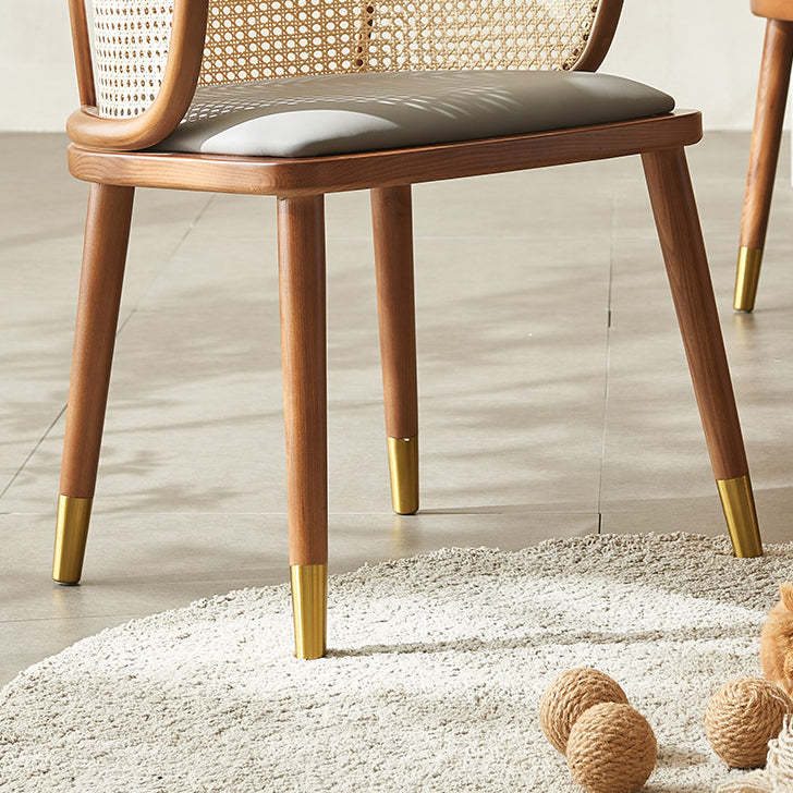 Scandinavian Oval Rattan Wood Dining Chair