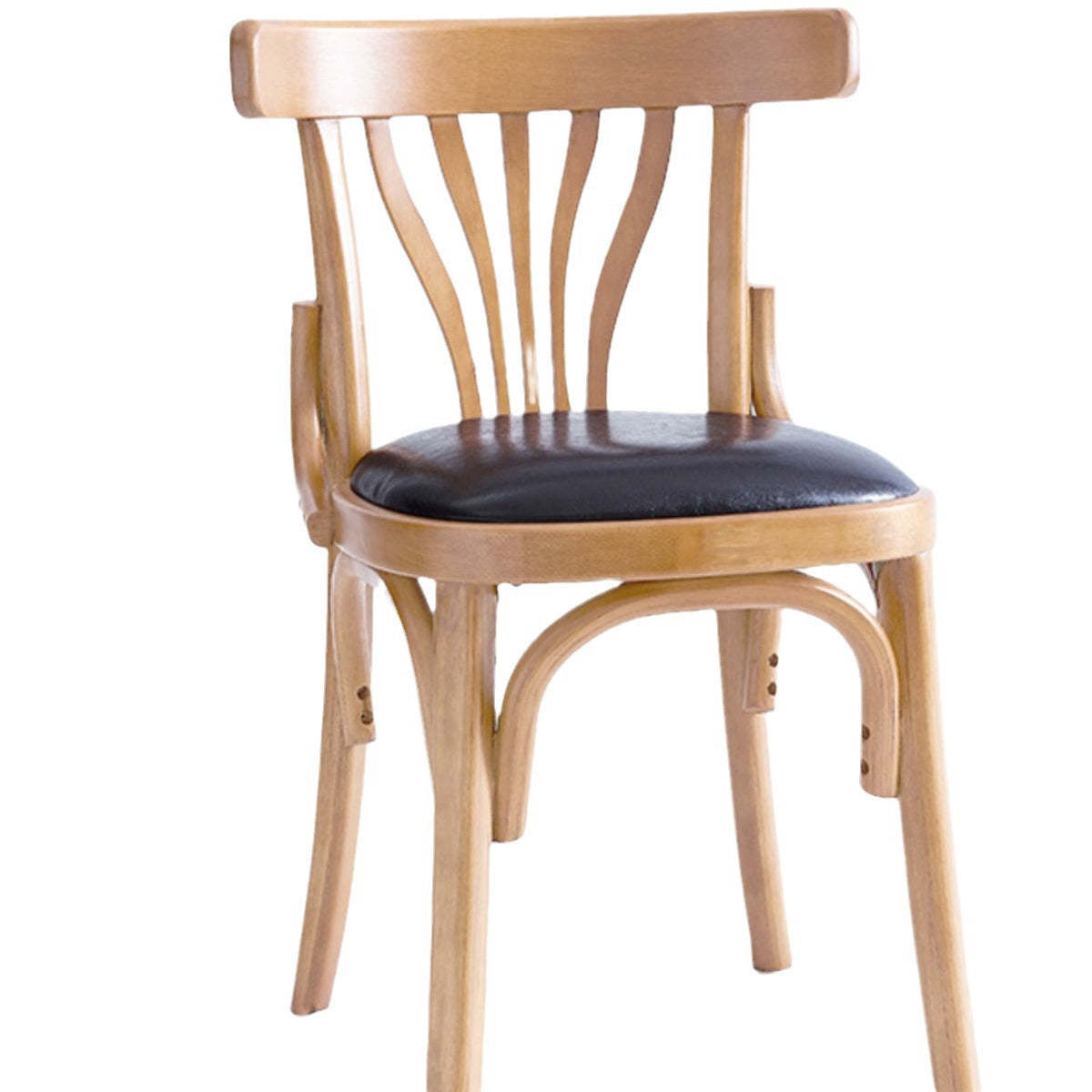 Eclectic Cushion Wood Leather Dining Chair
