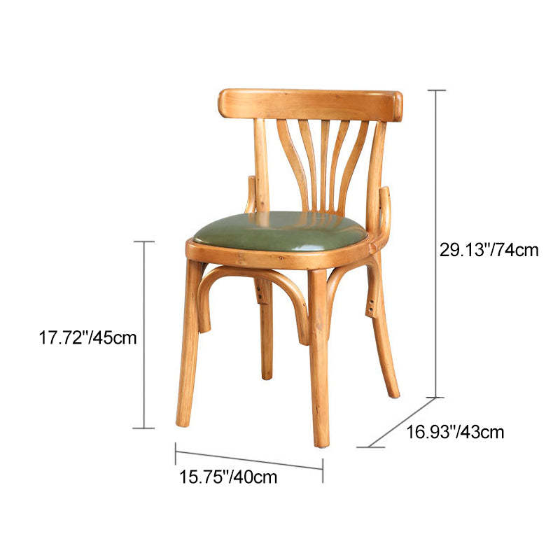 Eclectic Cushion Wood Leather Dining Chair