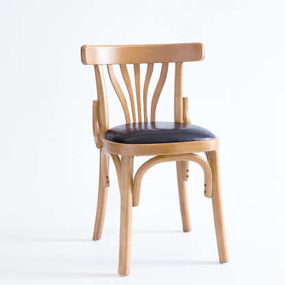 Eclectic Cushion Wood Leather Dining Chair