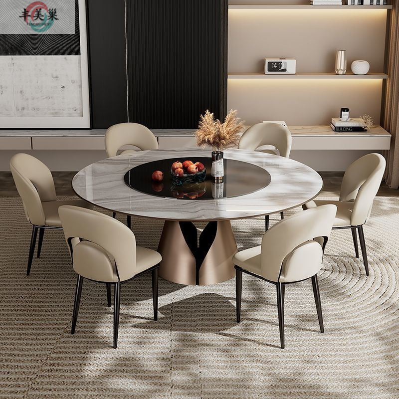 Modern Loop-Back Leather Steel Dining Chair
