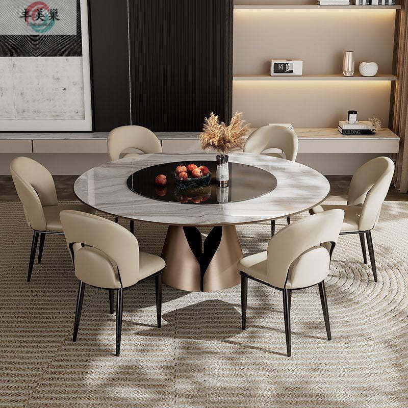 Modern Loop-Back Leather Steel Dining Chair