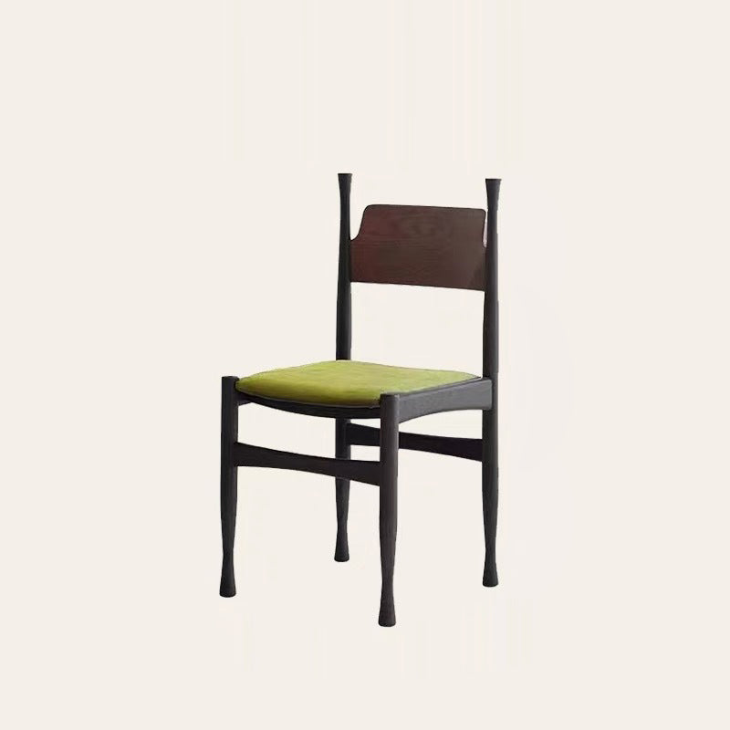 Mid-Century Velvet Wood Dining Chair