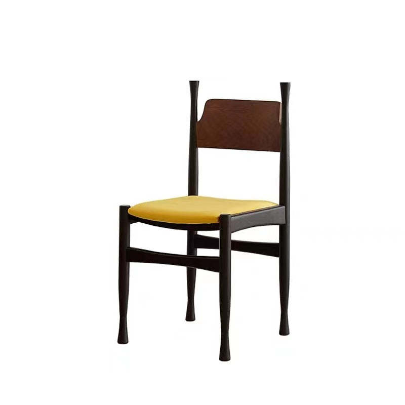 Mid-Century Velvet Wood Dining Chair