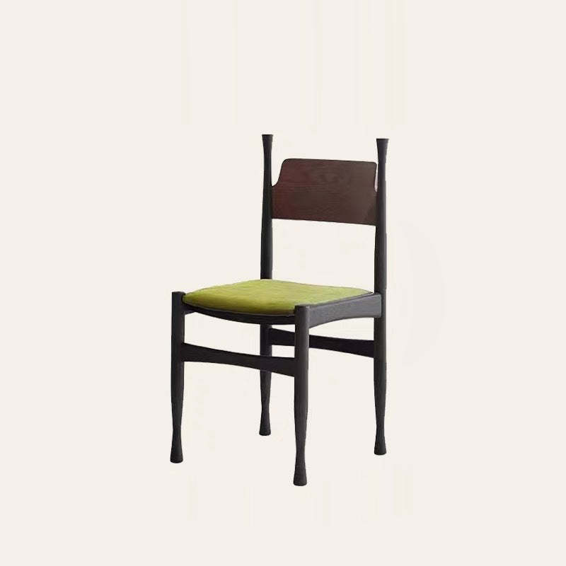 Mid-Century Velvet Wood Dining Chair