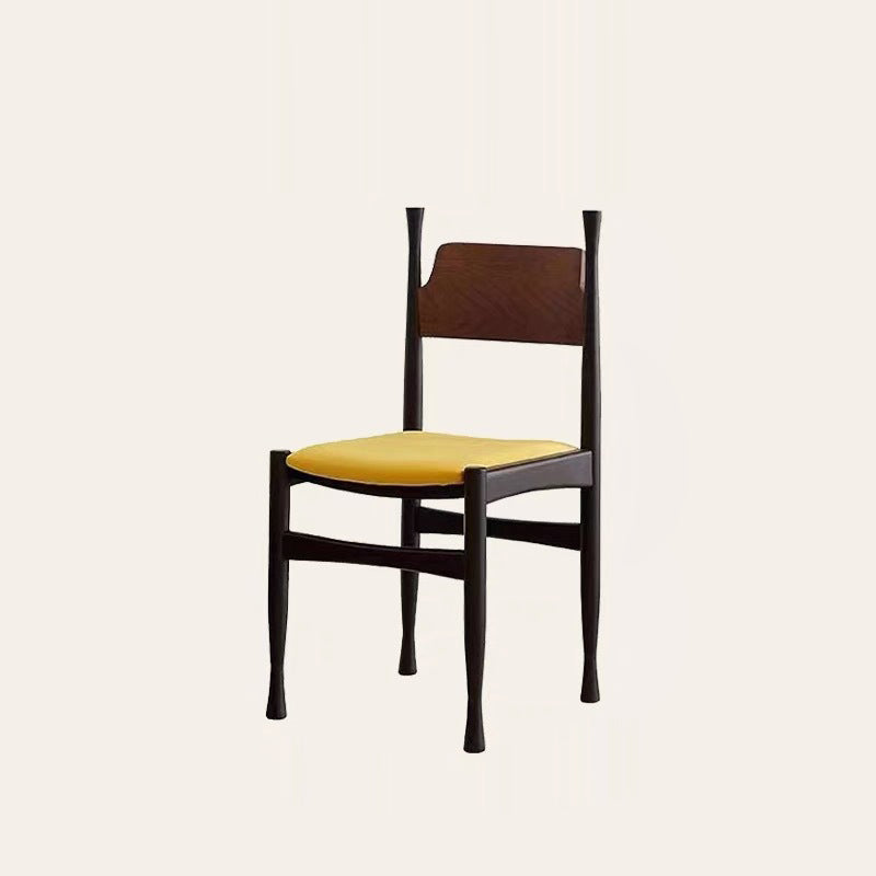 Mid-Century Velvet Wood Dining Chair