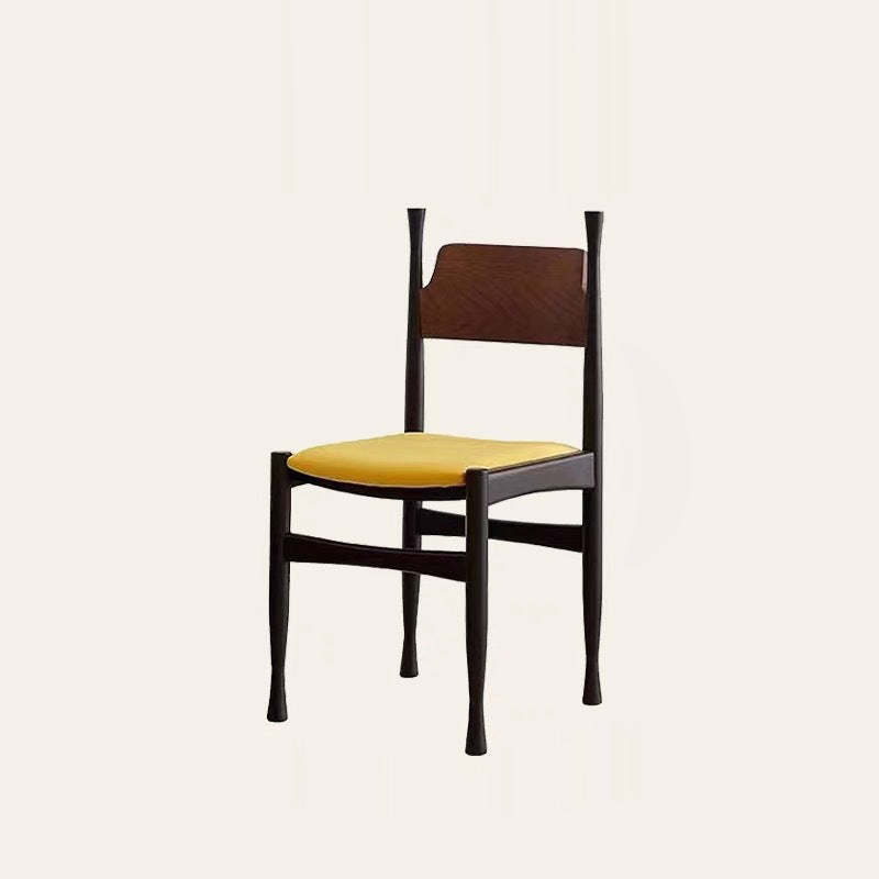 Mid-Century Velvet Wood Dining Chair