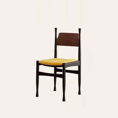 Mid-Century Velvet Wood Dining Chair