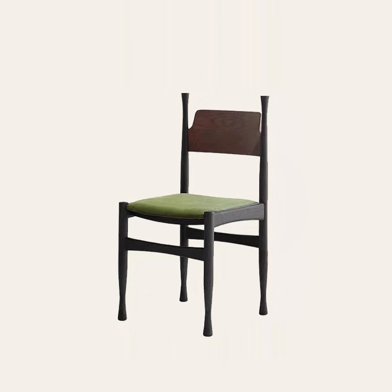 Mid-Century Velvet Wood Dining Chair