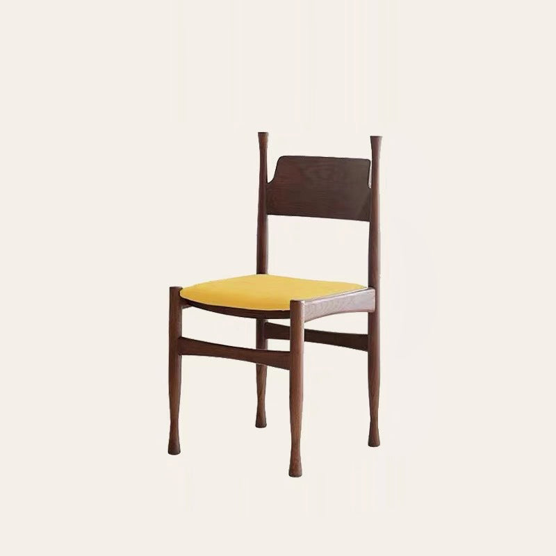 Mid-Century Velvet Wood Dining Chair
