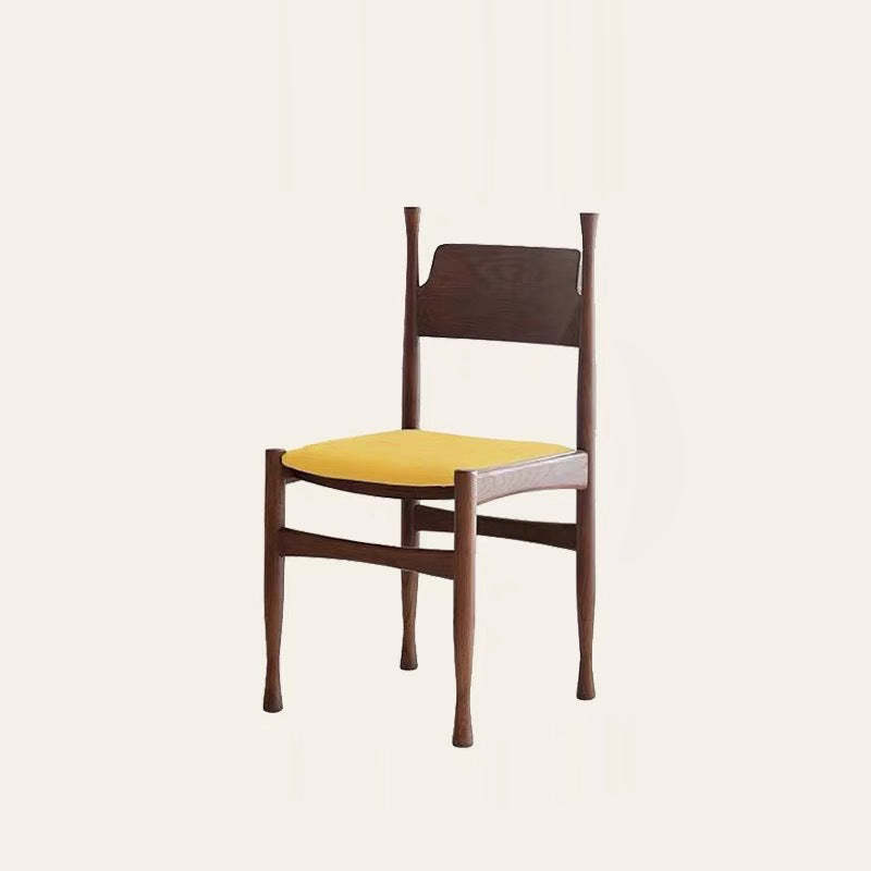 Mid-Century Velvet Wood Dining Chair