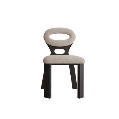 French Hollowed-Back Wood Vanity Stool